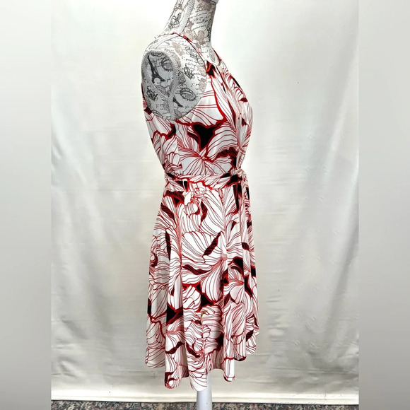 🛍️ANN TAYLOR‎ Cream and orange halter dress size Mp. - Picture 3 of 14